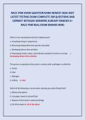 NACC PSW EXAM QUESTION BANK NEWEST 2026-2027 &NewLine;LATEST TESTING EXAM COMPLETE 300 QUESTIONS AND &NewLine;CORRECT DETAILED ANSWERS ALREADY GRADED A&plus; &NewLine;NACC PSW REAL EXAM &lpar;BRAND NEW&rpar; 