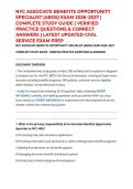 NYC ASSOCIATE BENEFITS OPPORTUNITY SPECIALIST &lpar;ABOS&rpar; EXAM 2026&ndash;2027 &vert; COMPLETE STUDY GUIDE &vert; VERIFIED PRACTICE QUESTIONS & CORRECT ANSWERS &vert; LATEST UPDATED CIVIL SERVICE EXAM PREP