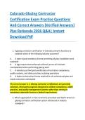 Colorado Glazing Contractor  &NewLine;Certification Exam Practice Questions  &NewLine;And Correct Answers &lpar;Verified Answers&rpar;  &NewLine;Plus Rationale 2026 Q&A&vert; Instant  &NewLine;Download Pdf 