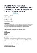 DEX IOT DAY 1 TEST 2026 &vert; &lpar; QUESTIONS AND WELL DETAILED ANSWERS&rpar; &vert; ALREADY GRADED A&plus; &vert; LATEST UPDATE 2025&sol;26