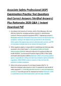 Associate Safety Professional &lpar;ASP&rpar; &NewLine;Examination Practice Test Questions &NewLine;And Correct Answers &lpar;Verified Answers&rpar; &NewLine;Plus Rationales 2026 Q&A &vert; Instant &NewLine;Download Pdf 