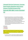 Colorado Electrical Contractor Licensing &NewLine;Exam Practice Questions And Correct &NewLine;Answers &lpar;Verified Answers&rpar; Plus &NewLine;Rationale 2026 Q&A&vert; Instant Download &NewLine;Pdf  