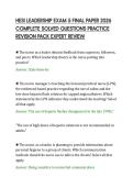 HESI LEADERSHIP EXAM 5 FINAL PAPER 2026&NewLine;COMPLETE SOLVED QUESTIONS PRACTICE&NewLine;REVISION PACK EXPERT REVIEW
