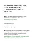 HESI LEADERSHIP EXAM 5 SCRIPT 2026&NewLine;QUESTIONS AND SOLUTIONS&NewLine;COMPREHENSIVE STUDY SHEET FULL&NewLine;PRACTICE SET&NewLine;
