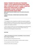 NWSA TOWER TECHNICIAN TRAINING LEVEL 2 &lpar;TT2&rpar; CERTIFICATION EXAM 2026&ndash;2027 &vert; COMPLETE STUDY GUIDE &vert; VERIFIED PRACTICE QUESTIONS & CORRECT ANSWERS &vert; LATEST UPDATED CERTIFICATION EXAM PREP