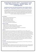Dental Hygiene Prometric OSCE 2026-2027 QUESTIONS AND ANSWERS ALREADY&NewLine;GRADED A&plus;&period; 100&percnt; Verified Solutions &vert; Updated Per Latest GDC Guidelines &vert; Graded A&plus;
