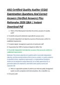 ASQ Certified Quality Auditor &lpar;CQA&rpar; &NewLine;Examination Questions And Correct &NewLine;Answers &lpar;Verified Answers&rpar; Plus &NewLine;Rationales 2026 Q&A &vert; Instant &NewLine;Download Pdf 