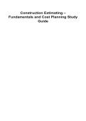 &NewLine;Construction Estimating &ndash; Fundamentals and Cost Planning Study Guide 2025&sol; 2026 100&percnt; Verified with Correct Questions and Answers with Solution&NewLine;&NewLine;