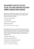 HESI MATERNITY PRACTICE TEST 2026&NewLine;ACTUAL TEST PAPER QUESTIONS SOLUTIONS&NewLine;VERIFIED COMPLETE STUDY PACKAGE&NewLine;