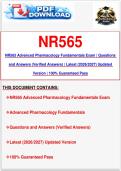 NR565 Advanced Pharmacology Fundamentals Exam &vert; Questions and Answers &lpar;Verified Answers&rpar; &vert; Latest &lpar;2026&sol;2027&rpar; Updated Version &vert; 100&percnt; Guaranteed Pass