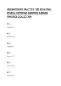 HESI MATERNITY PRACTICE TEST 2026 FINAL&NewLine;REVIEW QUESTIONS ANSWERS BUNDLED&NewLine;PRACTICE COLLECTION&NewLine;
