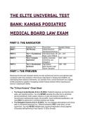 2026&sol;2027 Elite Universal Test Bank&colon; Kansas Podiatric Medical Board Law Exam &lpar;44&plus; Q&A&rpar;