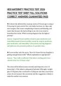 HESI MATERNITY PRACTICE TEST 2026 &NewLine;PRACTICE TEST SHEET FULL SOLUTIONS &NewLine;CORRECT ANSWERS GUARANTEED PASS 