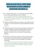 HESI MATH FINAL TEST 2026&NewLine;QUESTIONS WITH CORRECT&NewLine;ANSWERS GRADED A&plus;&NewLine;