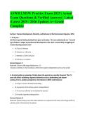 ASWB LMSW Practice Exam 2025 &vert; Actual Exam Questions & Verified Answers &vert; Latest &lpar;Latest 2025 &sol; 2026 Update&rpar; A&plus; Grade Complete&NewLine;