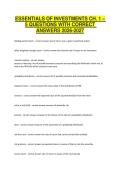 ESSENTIALS OF INVESTMENTS CH&period; 1 &ndash; 5 QUESTIONS WITH CORRECT ANSWERS 2026-2027
