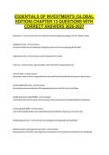 ESSENTIALS OF INVESTMENTS &lpar;GLOBAL EDITION&rpar; CHAPTER 13 QUESTIONS WITH CORRECT ANSWERS 2026-2027&NewLine;