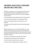 HESI MENTAL HEALTH EXAM 3 FLASHCARDS&NewLine;AND HIGH-YIELD TOPICS 2026