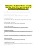 ESSENTIALS OF INVESTMENTS &lpar;GLOBAL EDITION&rpar; CHAPTER 8 QUESTIONS WITH CORRECT ANSWERS 2026-2027&NewLine;