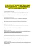 ESSENTIALS OF INVESTMENTS &lpar;GLOBAL EDITION&rpar; CHAPTER 4 QUESTIONS WITH CORRECT ANSWERS 2026-2027&NewLine;
