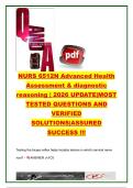 NURS 6512N Advanced Health Assessment & Diagnostic Reasoning 2026 &vert; 300&plus; Most Tested Questions & Verified Answers &vert; Neurological&comma; Cardiovascular&comma; Respiratory&comma; Musculoskeletal & Genitourinary Assessment &vert; Walden University