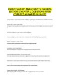 ESSENTIALS OF INVESTMENTS &lpar;GLOBAL EDITION&rpar; CHAPTER 2 QUESTIONS WITH CORRECT ANSWERS 2026-2027&NewLine;