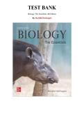 Test Bank for Biology&colon; The Essentials 4th Edition by Mari&euml;lle Hoefnagels&comma; Chapter 1-30 &vert; All Chapters