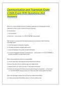 Communication and Teamwork Exam  &NewLine;2 2026 Exam With Questions And &NewLine;Answers 