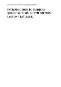 Test Bank for Introduction to Medical-Surgical Nursing 6th Edition by Linton