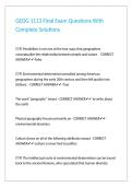 GEOG 1113 Final Exam Questions With Complete Solutions