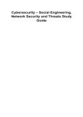 Cybersecurity &ndash; Social Engineering&comma; Network Security and Threats Study Guide 2025&sol; 2026 100&percnt; Verified with Correct Questions and Answers with Solution