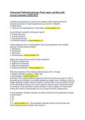 Advanced Pathophysiology Final exam verified with &NewLine;correct answers 2026&sol;2027