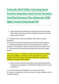 Colorado Well Driller Licensing Exam &NewLine;Practice Questions And Correct Answers &NewLine;&lpar;Verified Answers&rpar; Plus Rationale 2026 &NewLine;Q&A&vert; Instant Download Pdf 