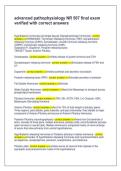 advanced pathophysiology NR 507 final exam &NewLine;verified with correct answers 