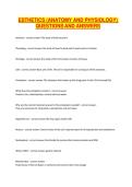 ESTHETICS &lpar;ANATOMY AND PHYSIOLOGY&rpar; QUESTIONS AND ANSWERS&period;