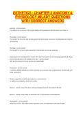 ESTHETICS - CHAPTER 2 ANATOMY & PHYSIOLOGY MILADY QUESTIONS WITH CORRECT ANSWERS