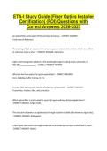 ETA-I Study Guide &lpar;Fiber Optics Installer Certification&rpar; &lpar;FOI&rpar; Questions with Correct Answers 2026-2027