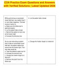 COA Practice Exam Questions and Answers&NewLine;with Verified Solutions &vert; Latest Updated 2026