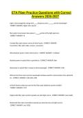 ETA Fiber Practice Questions with Correct Answers 2026-2027