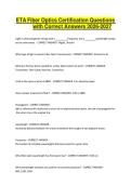 ETA Fiber Optics Certification Questions with Correct Answers 2026-2027