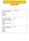 COA STUDY GUIDE Exam Questions and&NewLine;Answers with Verified Solutions &vert; Latest&NewLine;Updated 2026