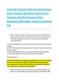 Colorado Technical Rescue Certification &NewLine;Exam Practice Questions And Correct &NewLine;Answers &lpar;Verified Answers&rpar; Plus &NewLine;Rationale 2026 Q&A&vert; Instant Download &NewLine;Pdf  