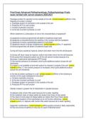 Final Exam Advanced Pathophysiology&comma; Pathophysiology Finals  &NewLine;exam verified with correct answers 2026&sol;2027 