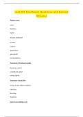 acct 201 final Exam Questions and Correct &NewLine;Answers