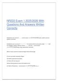 NR222 Exam 1 2025&sol;2026 With &NewLine;Questions And Answers Written &NewLine;Correctly 