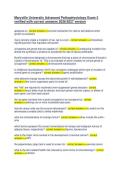 Maryville University Advanced Pathophysiology Exam 2 &NewLine;verified with correct answers 2026&sol;2027 version