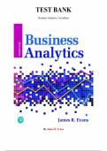 Test Bank for Business Analytics&comma; 3rd Edition by James Evans&comma; Chapter 1-16 &vert; All Chapters
