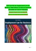 Test Bank for Employment Law for Business 10th Edition by Bennett-Alexander