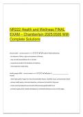 NR222 Health and Wellness FINAL &NewLine;EXAM &ndash; Chamberlain 2025&sol;2026 With &NewLine;Complete Solutions 
