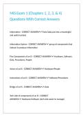 MIS Exam 1 &lpar;Chapters 1&comma; 2&comma; 3&comma; & 4&rpar; Questions With Correct Answers&period;